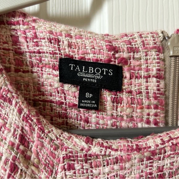 Talbots 8P Classic Vintage Pink Tweed Dress - Picture 4 of 6